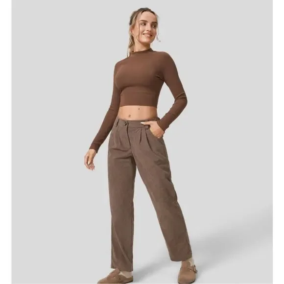 Halara Corduroy Casual Pants Cocoa Brown Size S - Picture 7 of 13